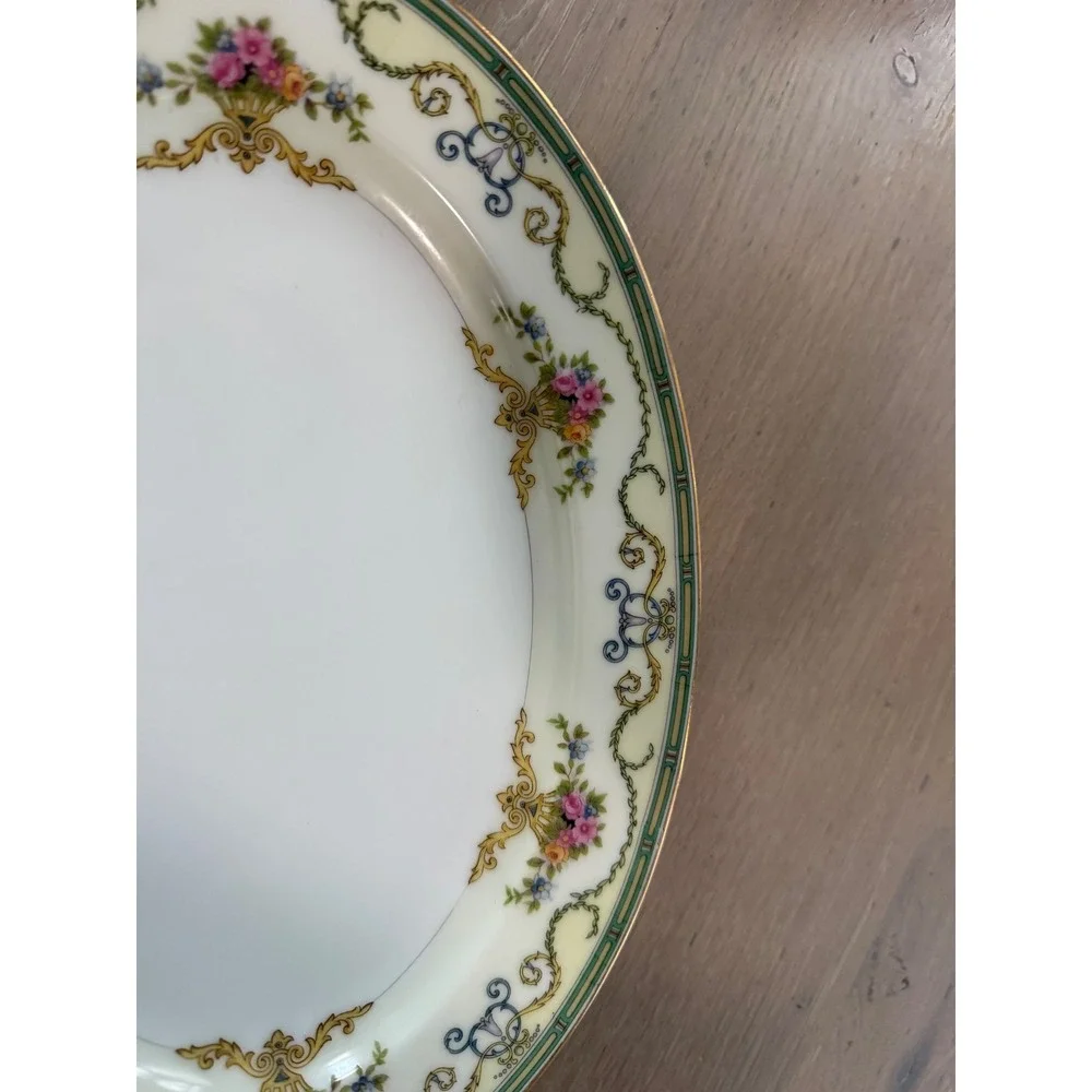 Noritake Smartnis Vintage Oval Serving Platter‎ Floral Baskets Gold Trim Japan
